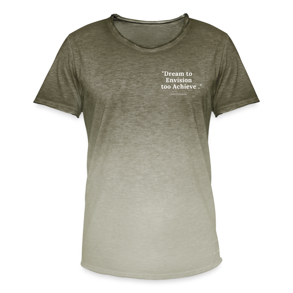 Dream to Envision to Achieve Men's T-Shirt with colour gradients - dip dye khaki