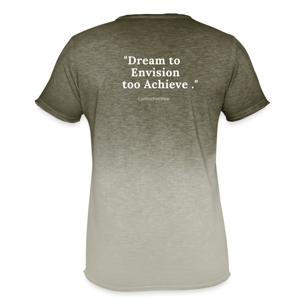 Dream to Envision to Achieve Men's T-Shirt with colour gradients - dip dye khaki