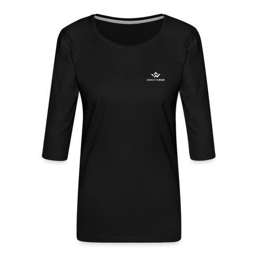 ConnectiveWear Women's Premium 3/4-Sleeve T-Shirt - black