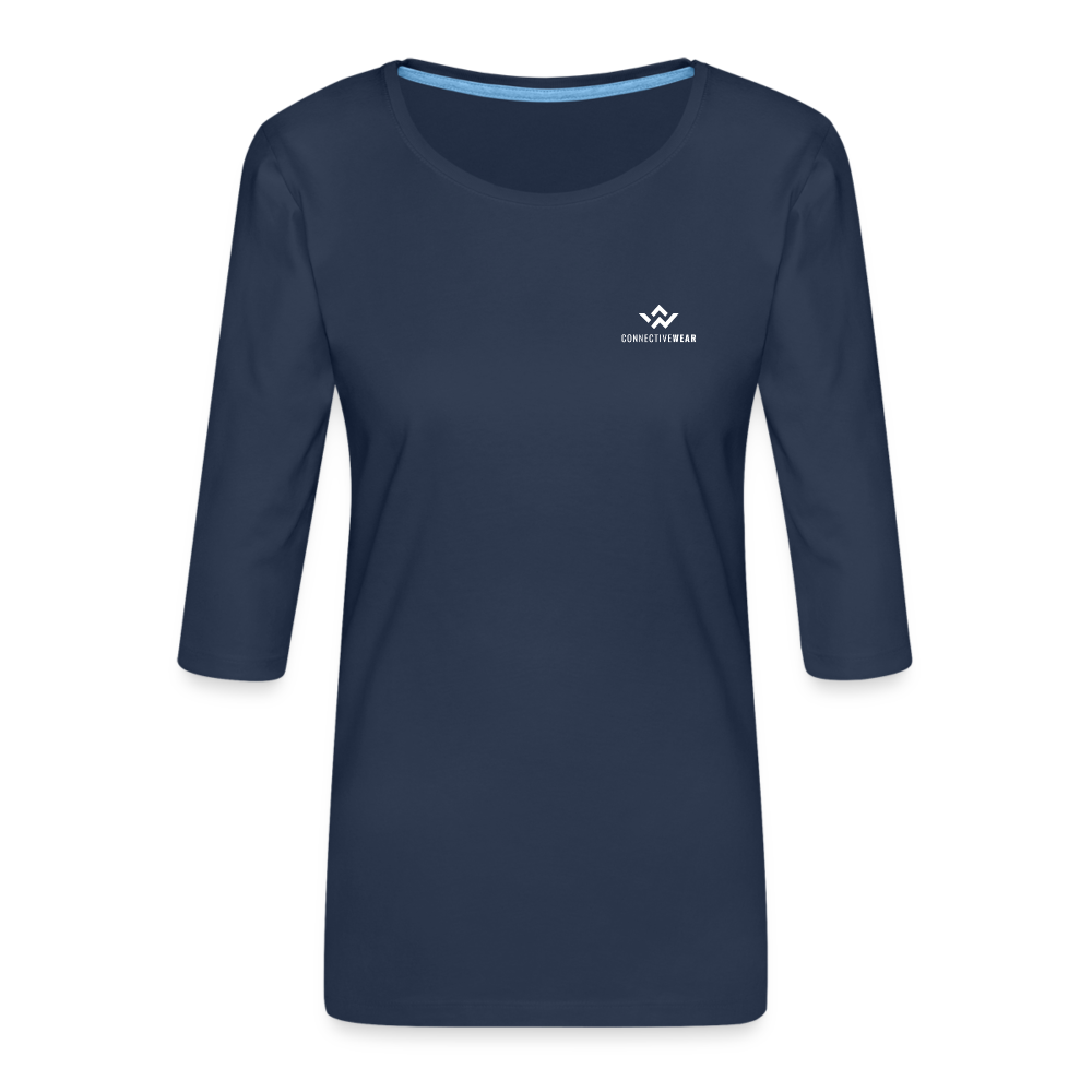 ConnectiveWear Women's Premium 3/4-Sleeve T-Shirt - navy