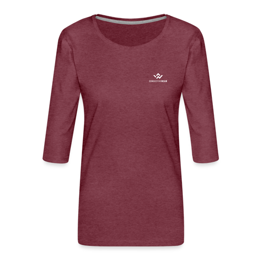 ConnectiveWear Women's Premium 3/4-Sleeve T-Shirt - heather burgundy