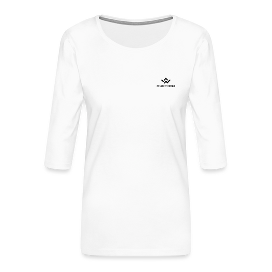 ConnectiveWear Women's Premium 3/4-Sleeve T-Shirt - white