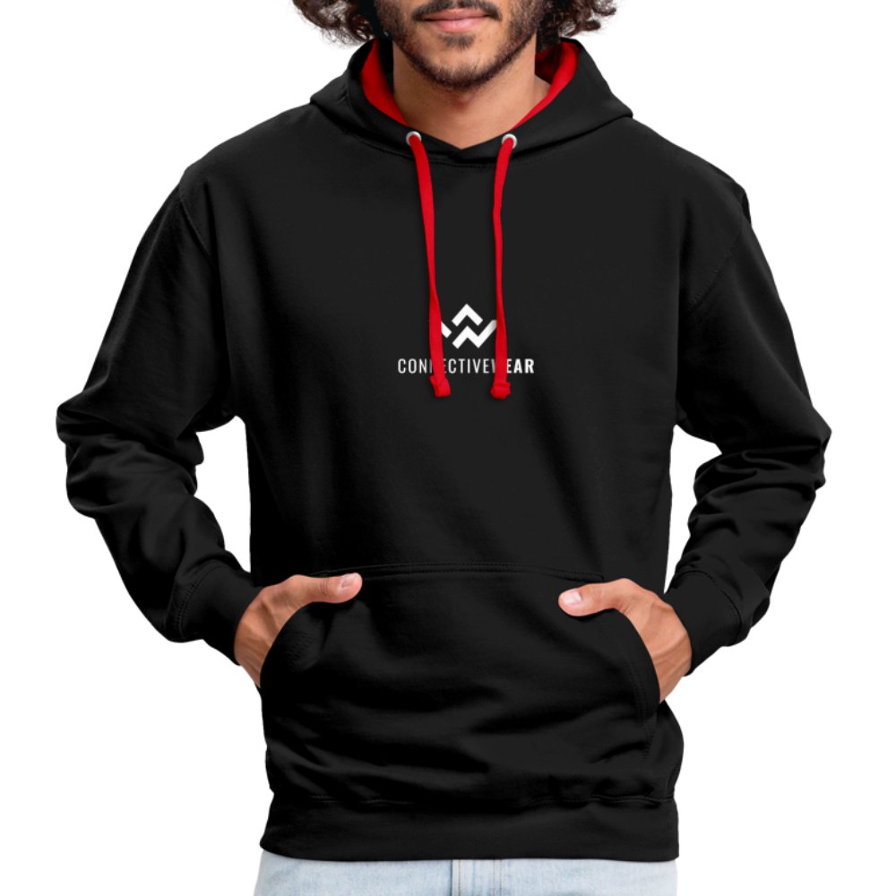 ConnectiveWear Contrast Colour Hoodie - black/red