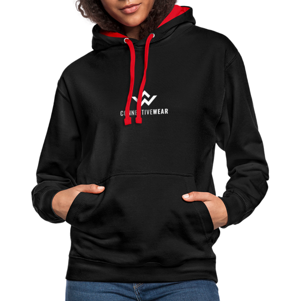 ConnectiveWear Contrast Colour Hoodie - black/red