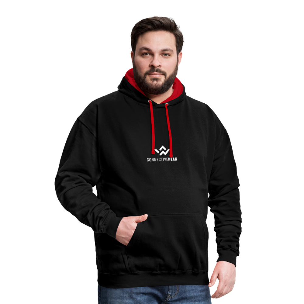 ConnectiveWear Contrast Colour Hoodie - black/red