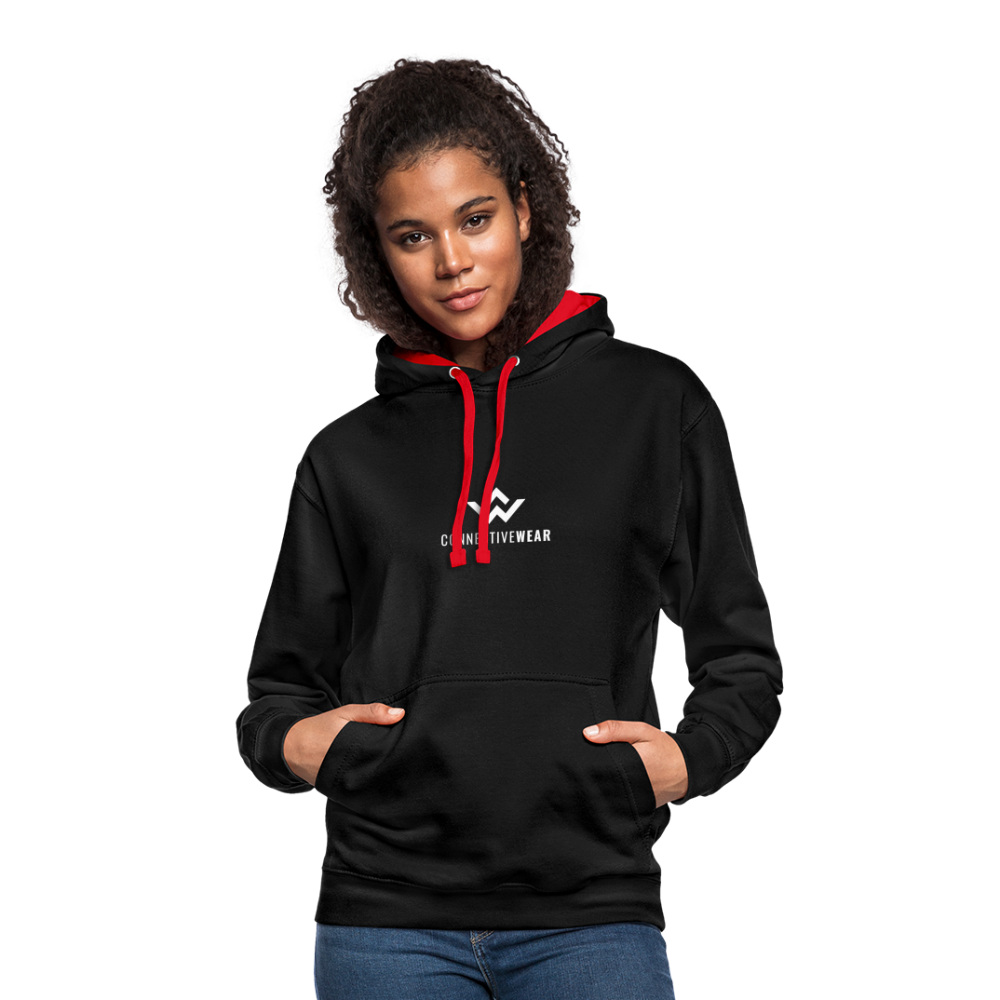 ConnectiveWear Contrast Colour Hoodie - black/red