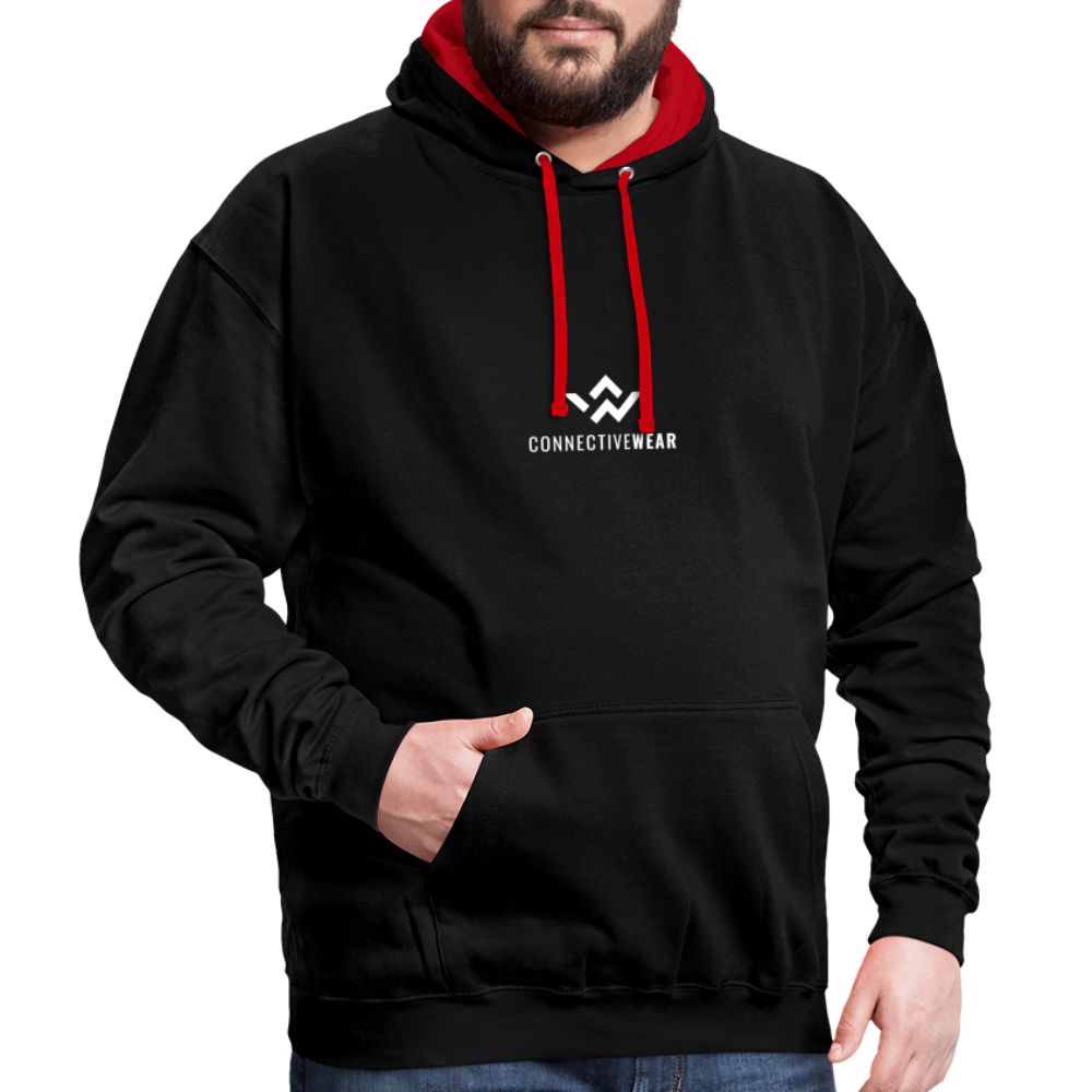 ConnectiveWear Contrast Colour Hoodie - black/red