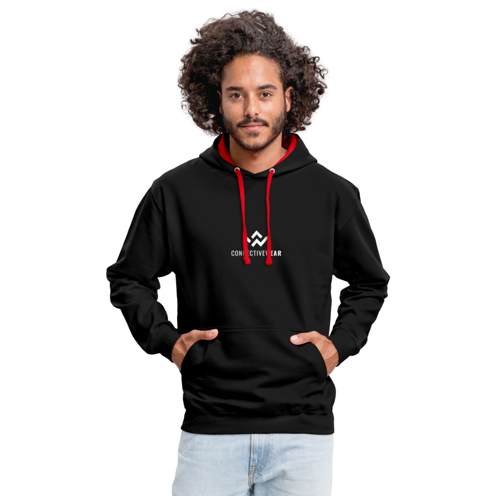 ConnectiveWear Contrast Colour Hoodie - black/red