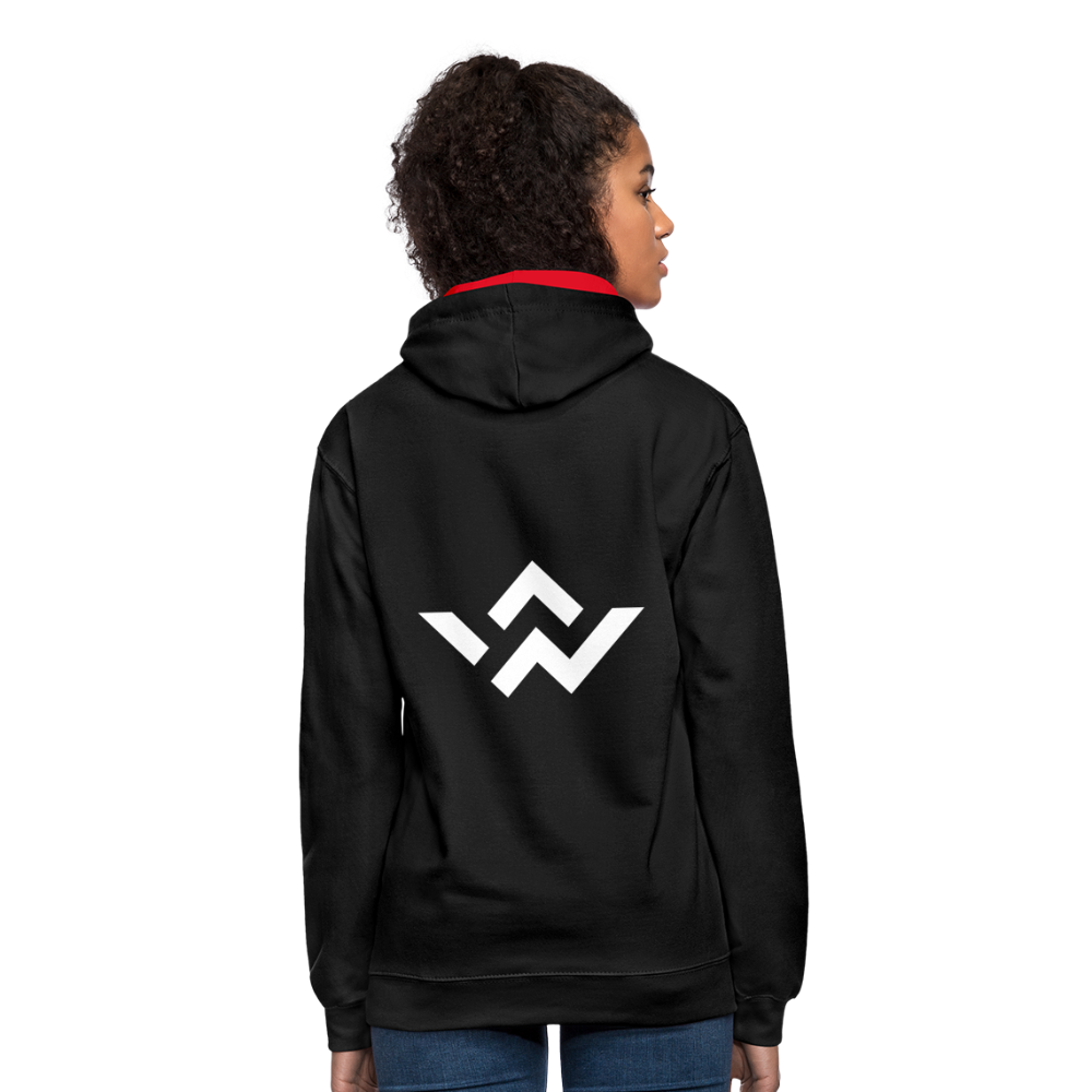 ConnectiveWear Contrast Colour Hoodie - black/red