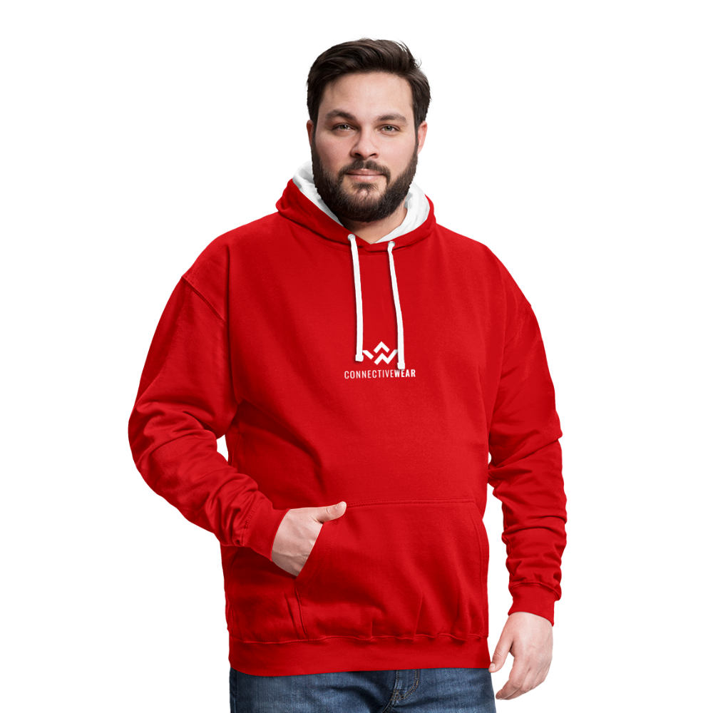 ConnectiveWear Contrast Colour Hoodie - red/white