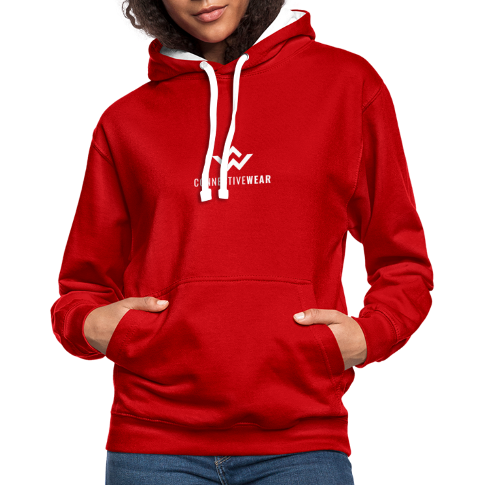 ConnectiveWear Contrast Colour Hoodie - red/white