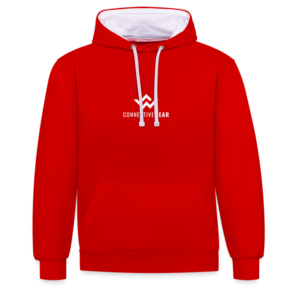 ConnectiveWear Contrast Colour Hoodie - red/white