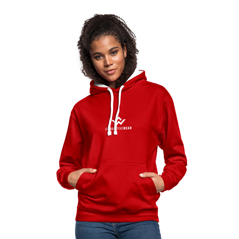 ConnectiveWear Contrast Colour Hoodie - red/white