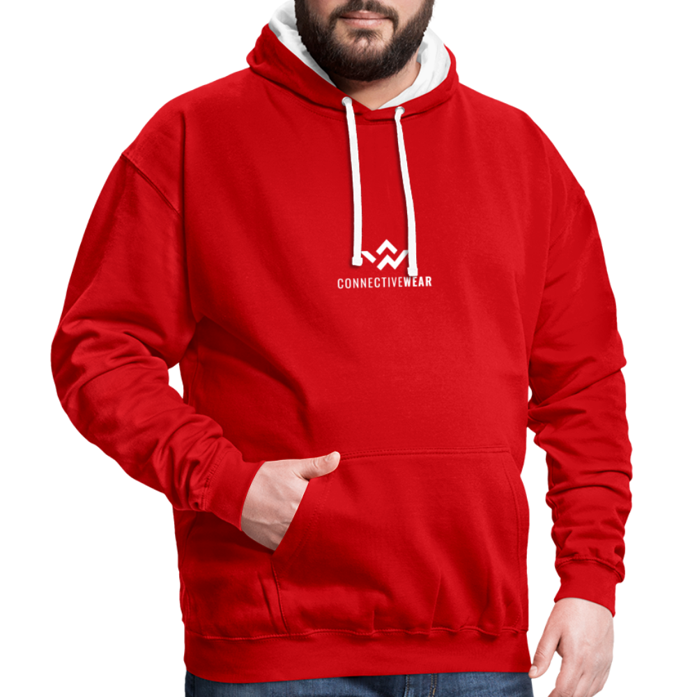 ConnectiveWear Contrast Colour Hoodie - red/white