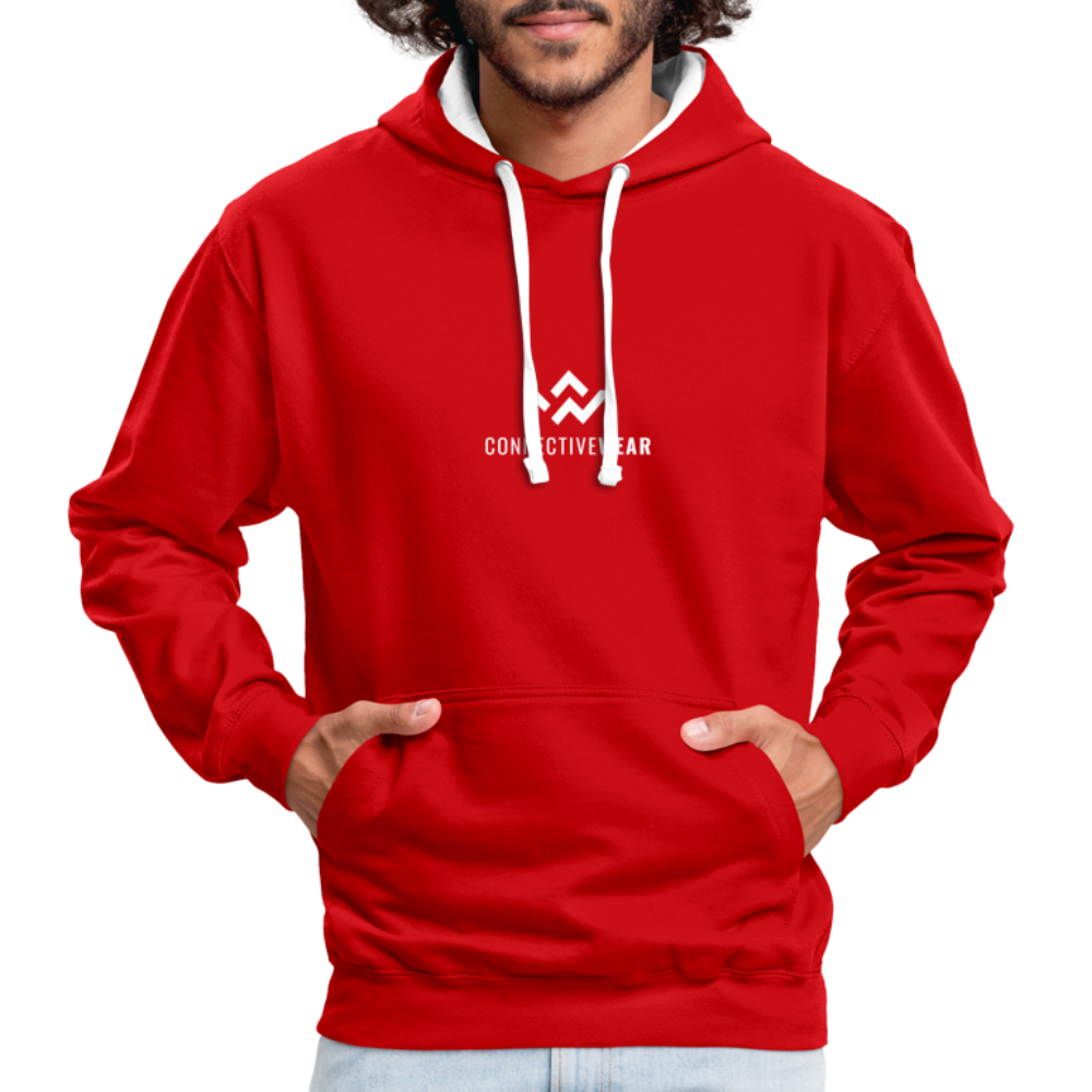 ConnectiveWear Contrast Colour Hoodie - red/white