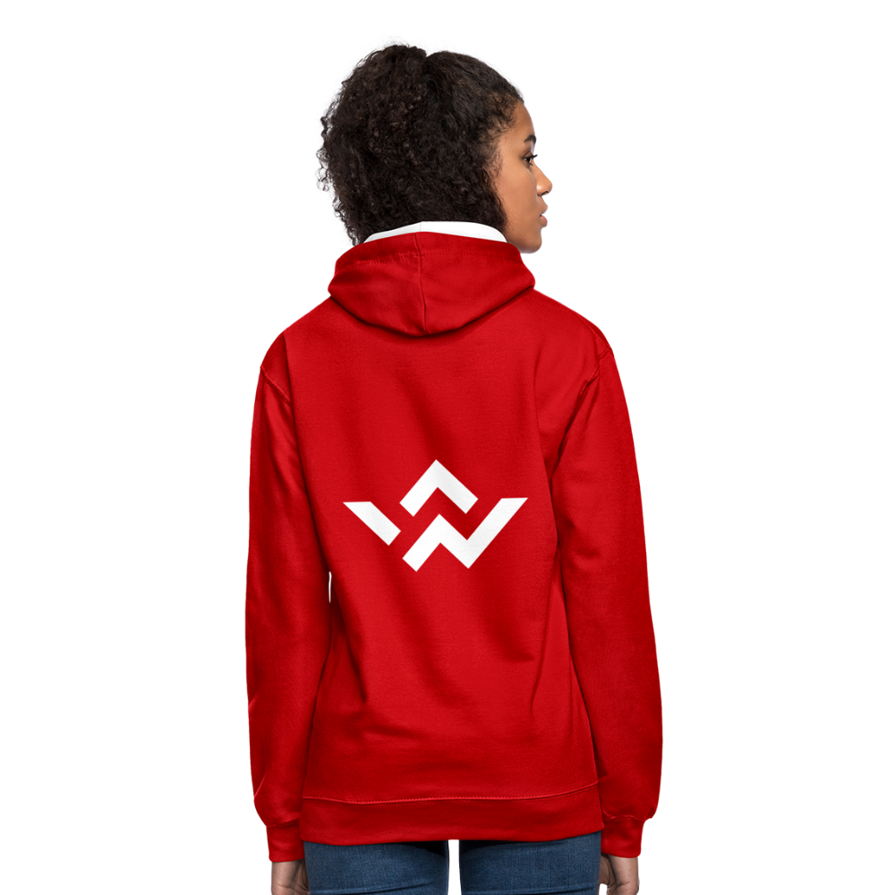 ConnectiveWear Contrast Colour Hoodie - red/white