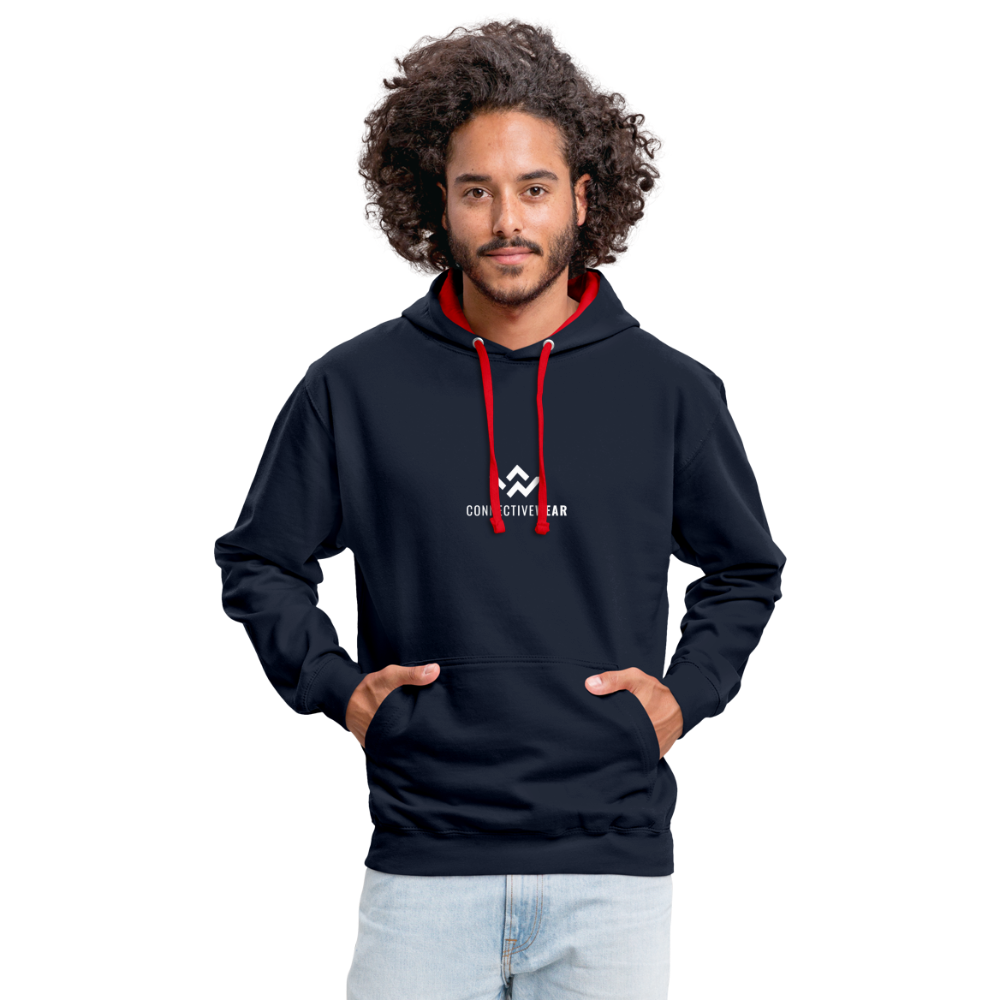 ConnectiveWear Contrast Colour Hoodie - navy/red