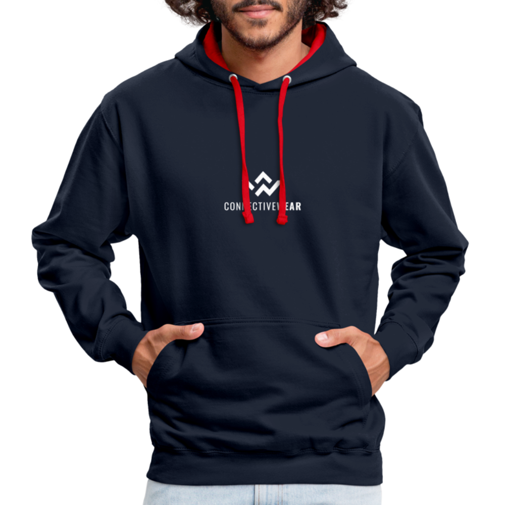 ConnectiveWear Contrast Colour Hoodie - navy/red