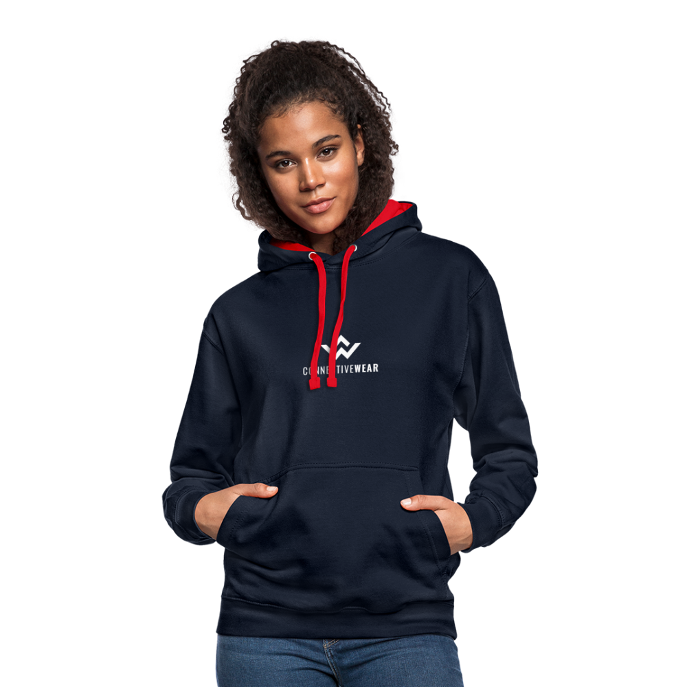 ConnectiveWear Contrast Colour Hoodie - navy/red