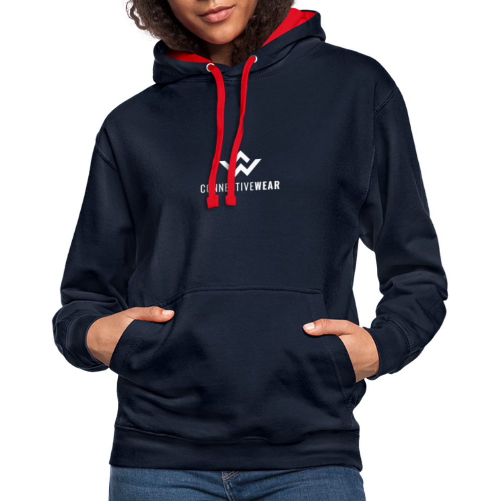 ConnectiveWear Contrast Colour Hoodie - navy/red