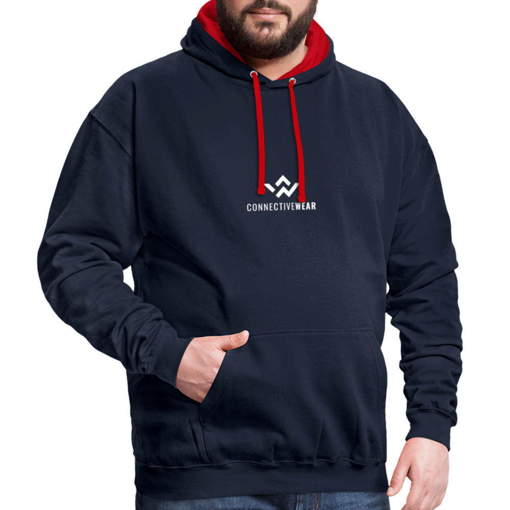 ConnectiveWear Contrast Colour Hoodie - navy/red