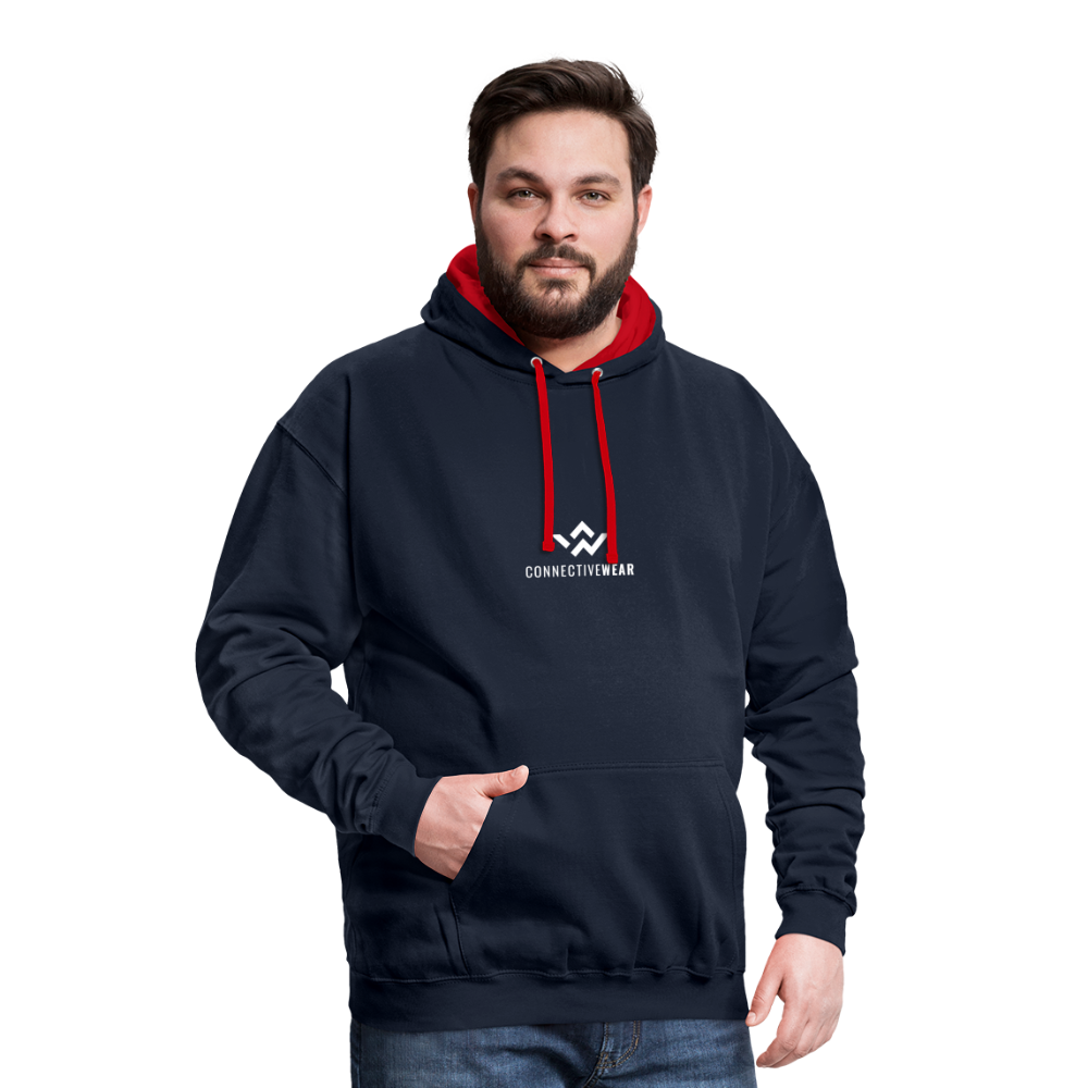 ConnectiveWear Contrast Colour Hoodie - navy/red