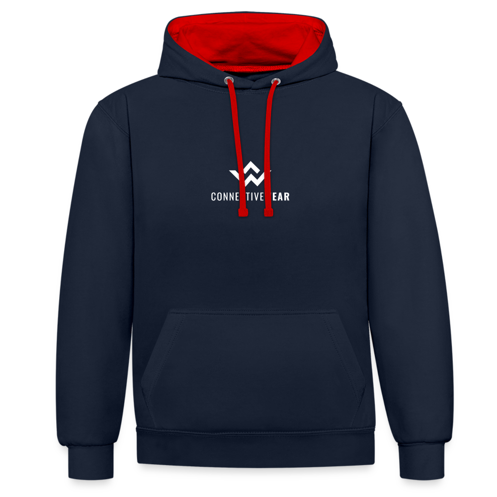 ConnectiveWear Contrast Colour Hoodie - navy/red