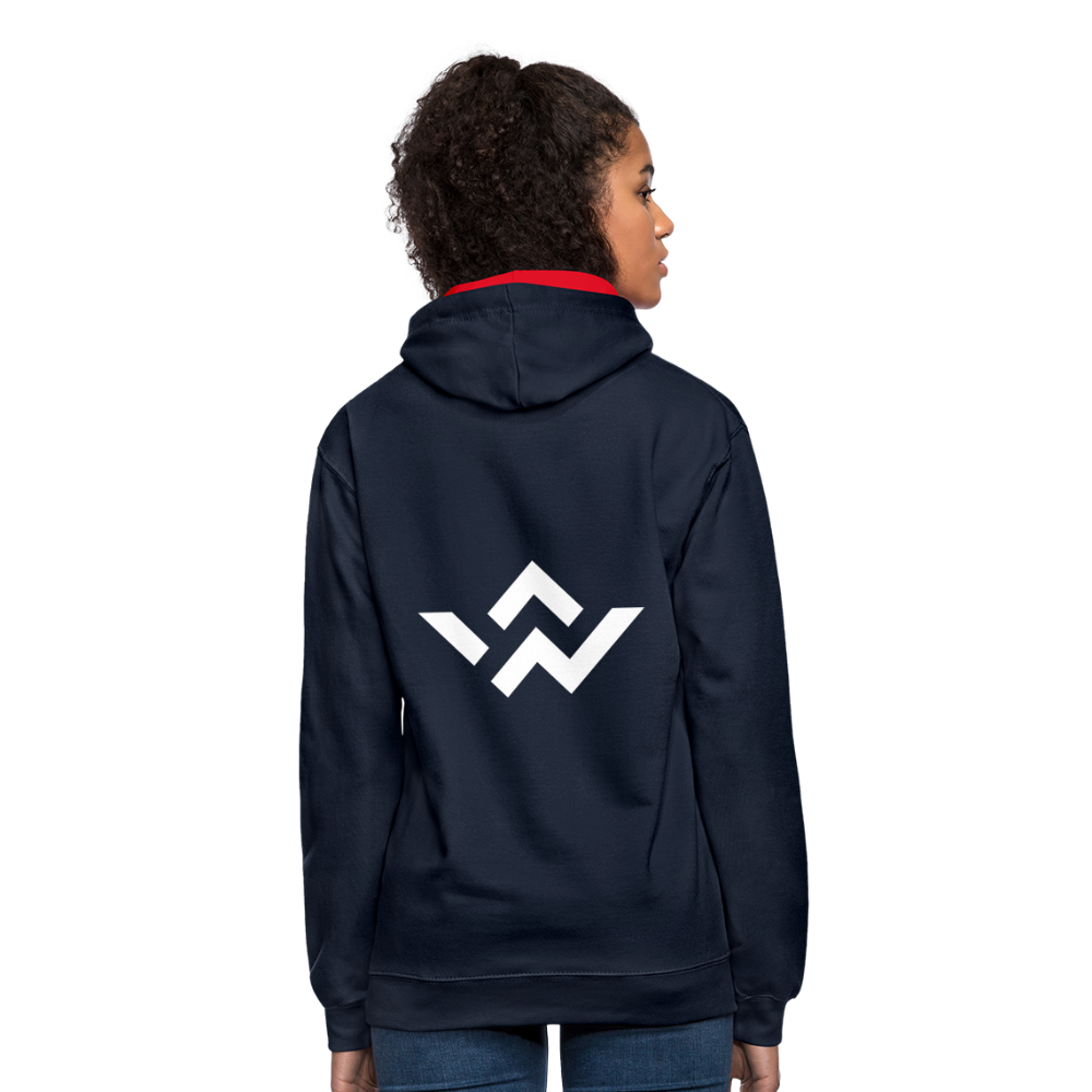 ConnectiveWear Contrast Colour Hoodie - navy/red