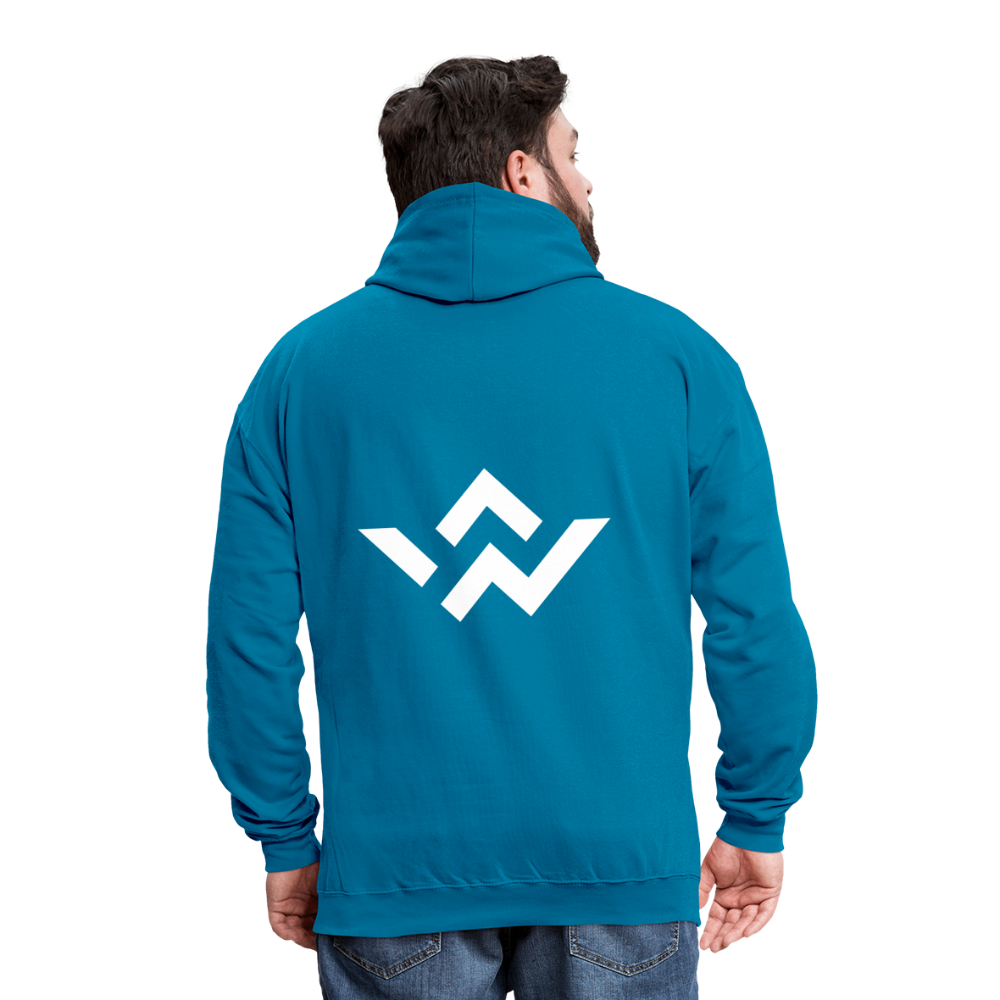 ConnectiveWear Contrast Colour Hoodie - peacock blue/heather grey