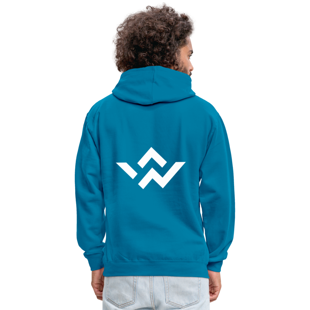 ConnectiveWear Contrast Colour Hoodie - peacock blue/heather grey