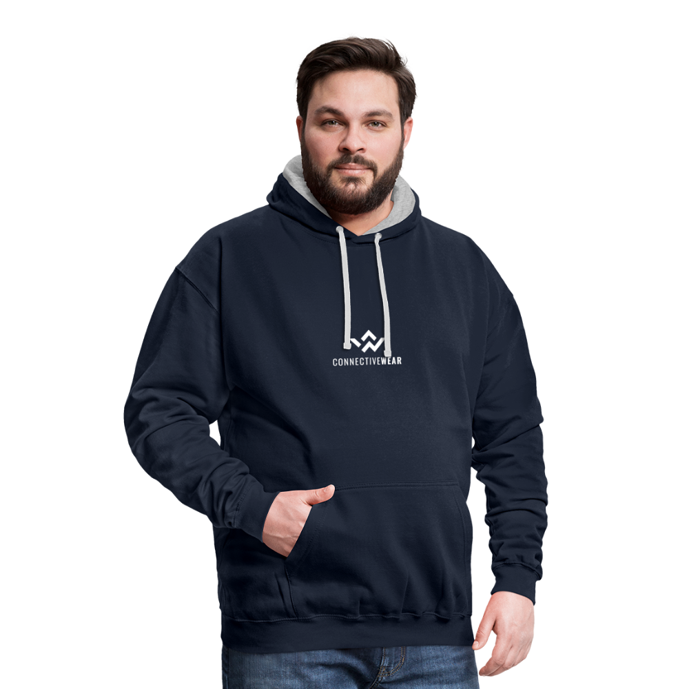 ConnectiveWear Contrast Colour Hoodie - navy/heather grey