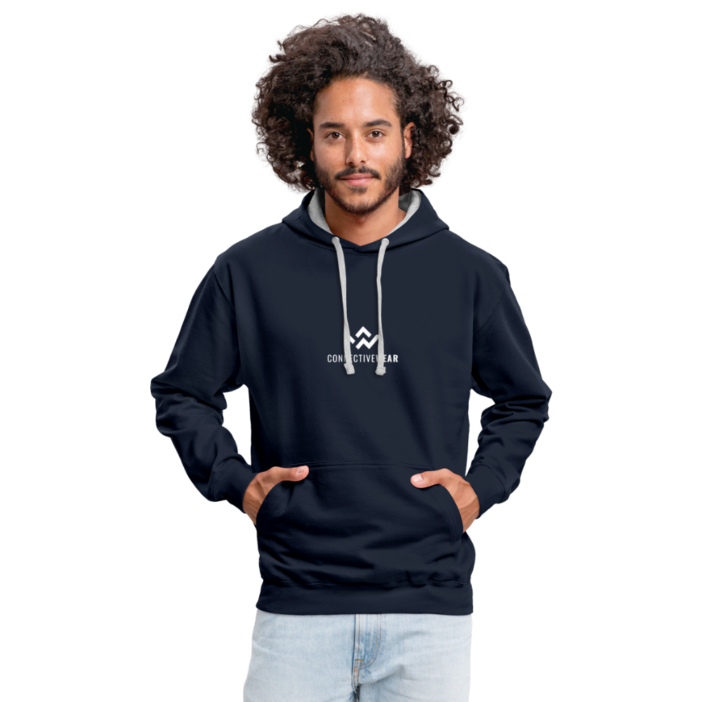 ConnectiveWear Contrast Colour Hoodie - navy/heather grey