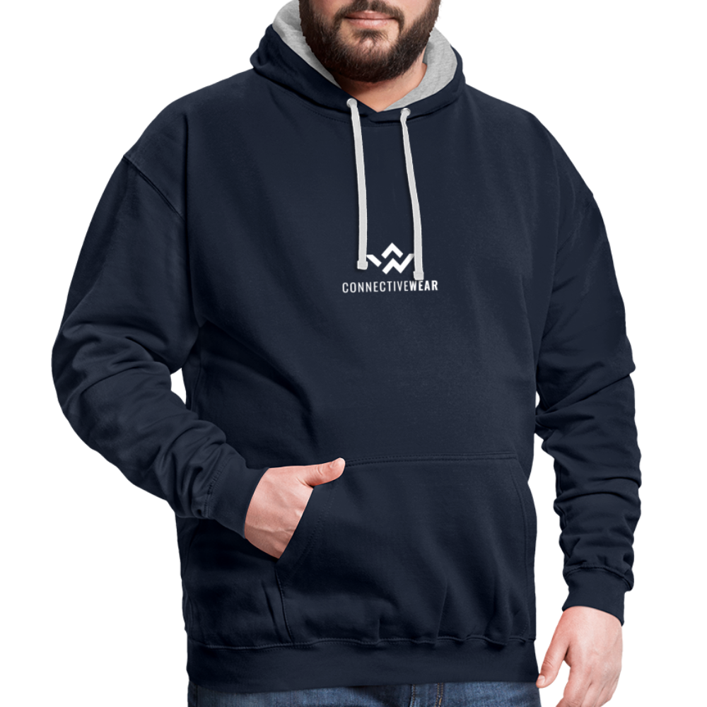 ConnectiveWear Contrast Colour Hoodie - navy/heather grey