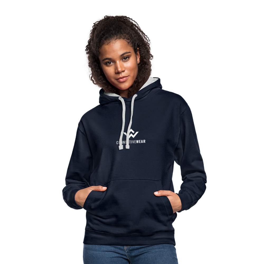 ConnectiveWear Contrast Colour Hoodie - navy/heather grey