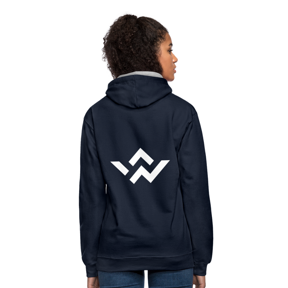 ConnectiveWear Contrast Colour Hoodie - navy/heather grey