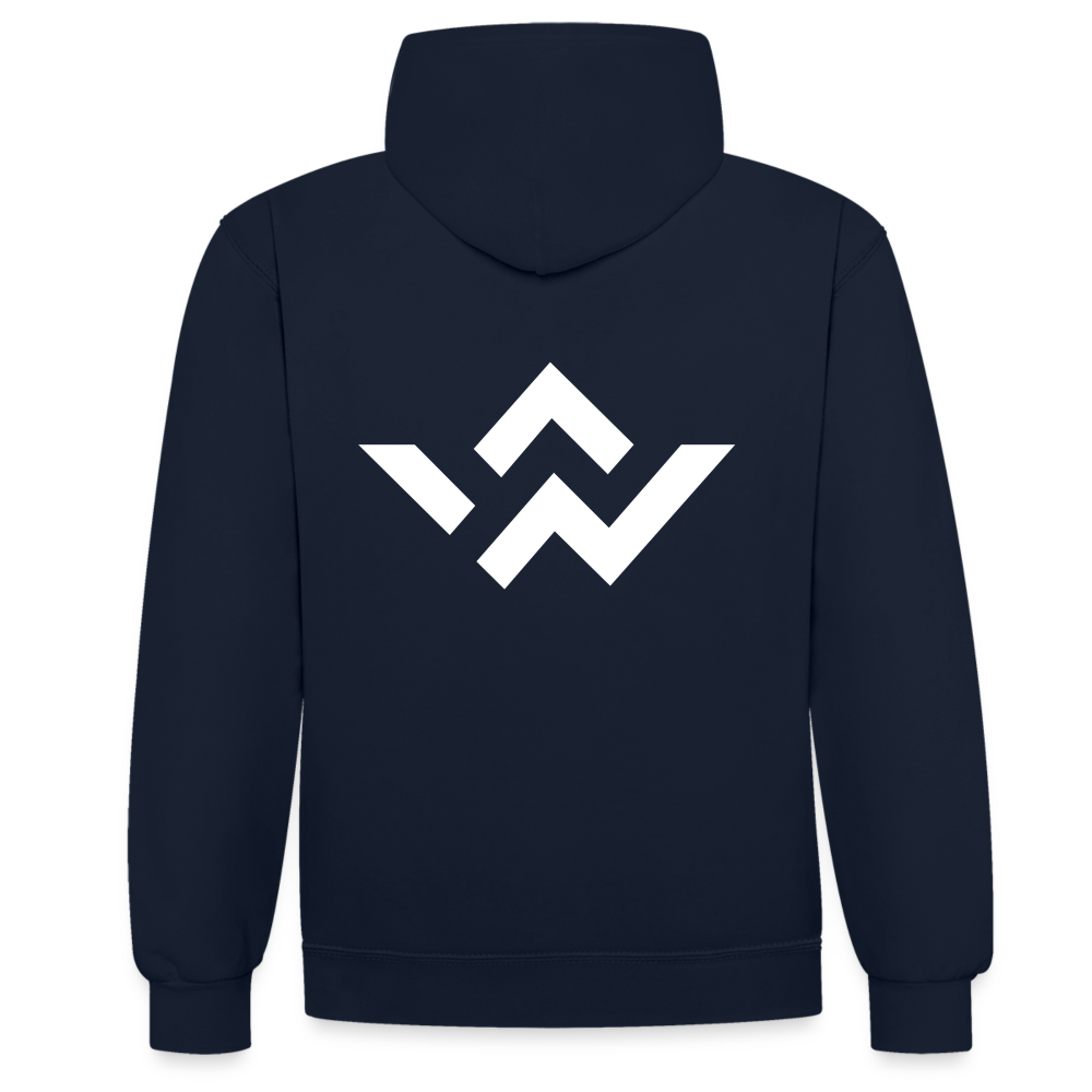 ConnectiveWear Contrast Colour Hoodie - navy/heather grey