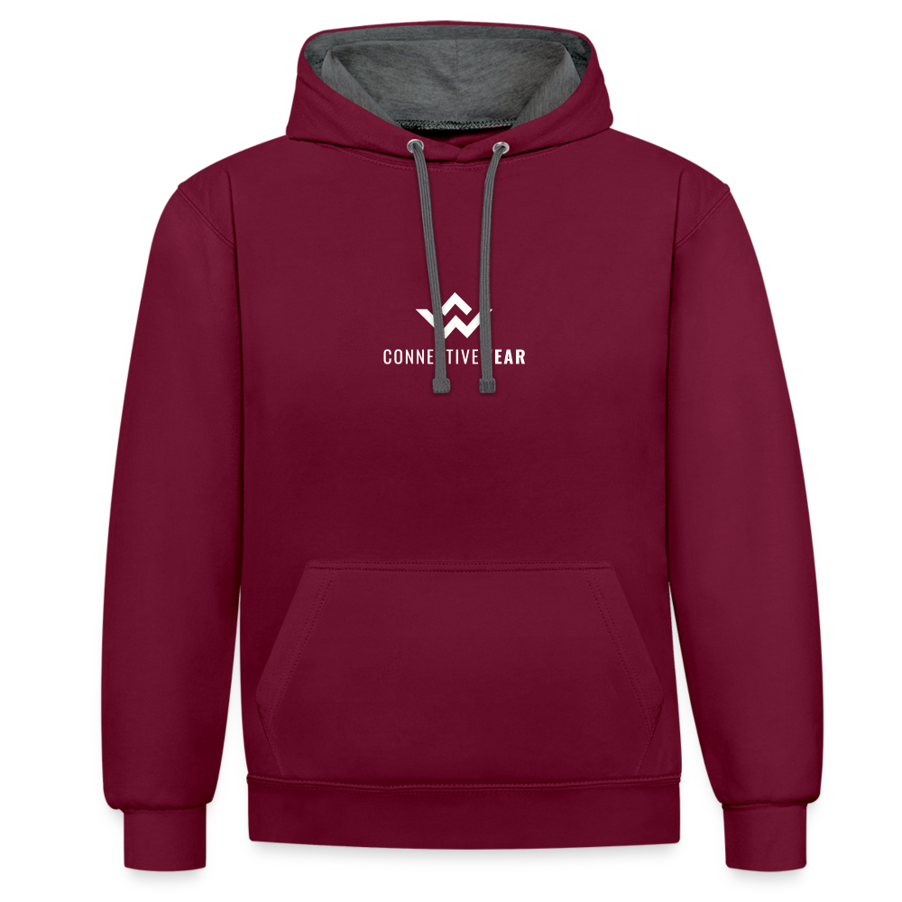 ConnectiveWear Contrast Colour Hoodie - burgundy/charcoal