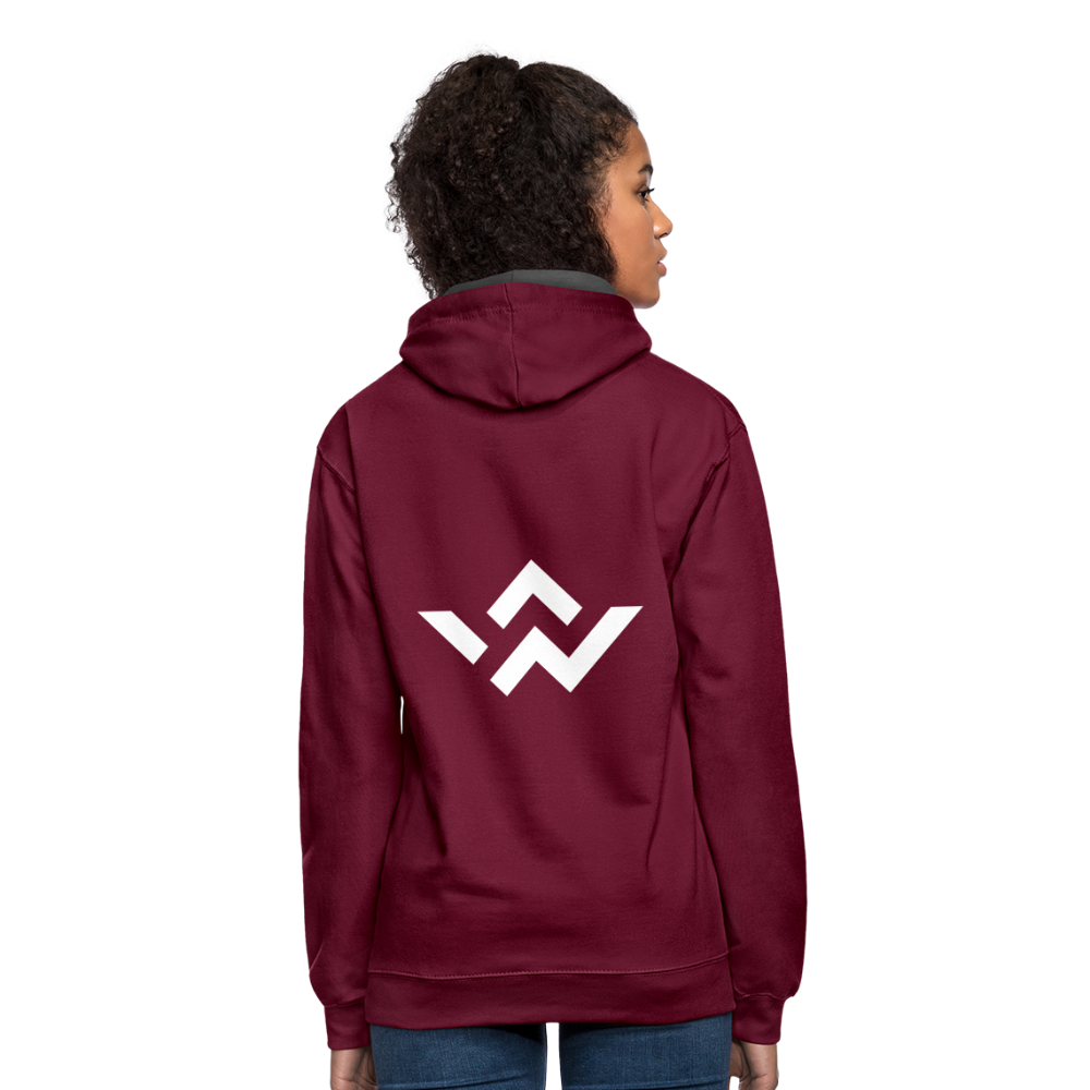 ConnectiveWear Contrast Colour Hoodie - burgundy/charcoal