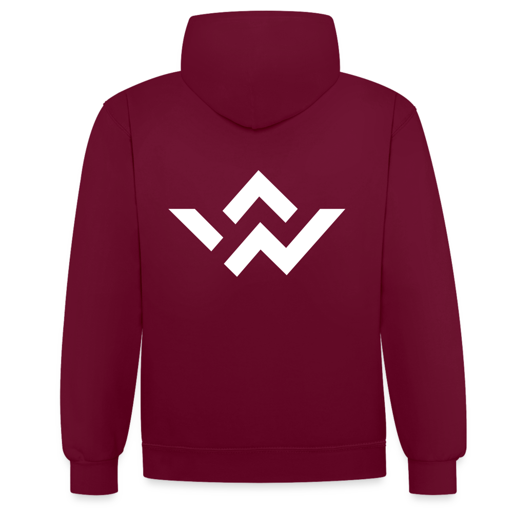 ConnectiveWear Contrast Colour Hoodie - burgundy/charcoal