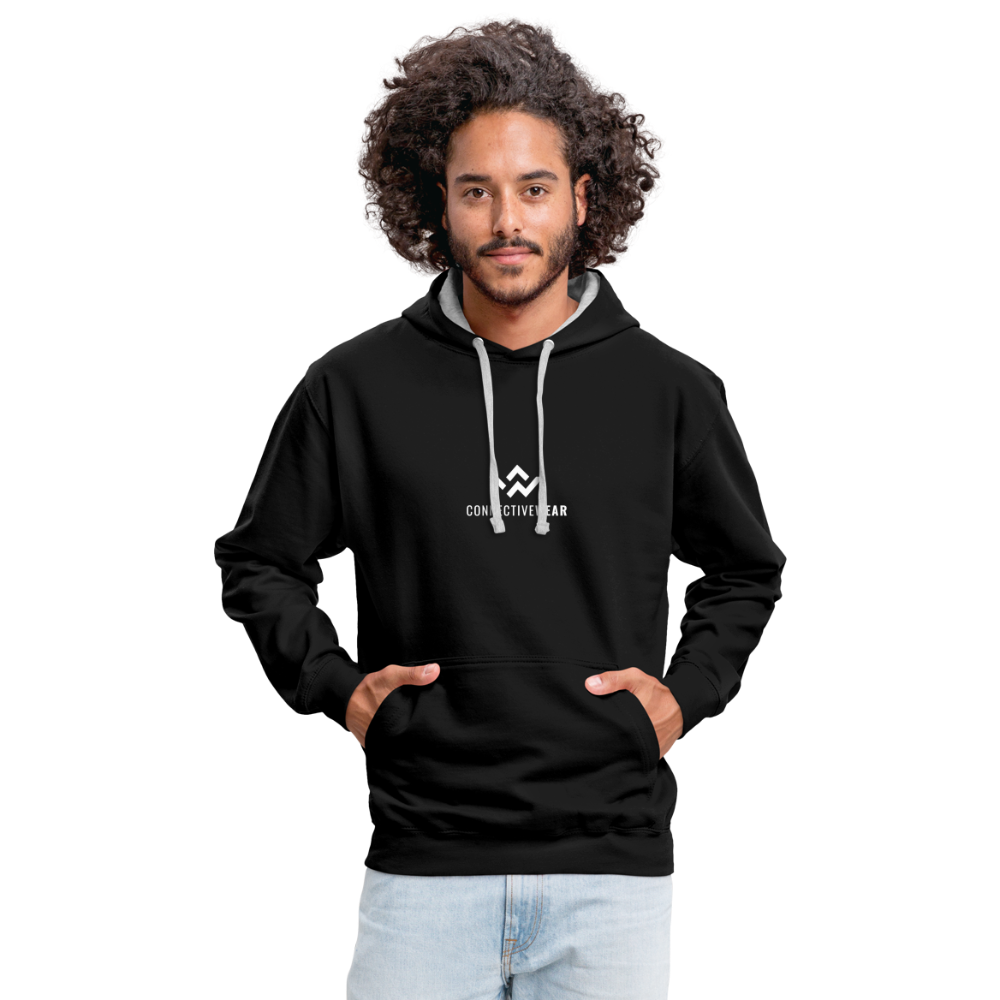 ConnectiveWear Contrast Colour Hoodie - black/heather grey