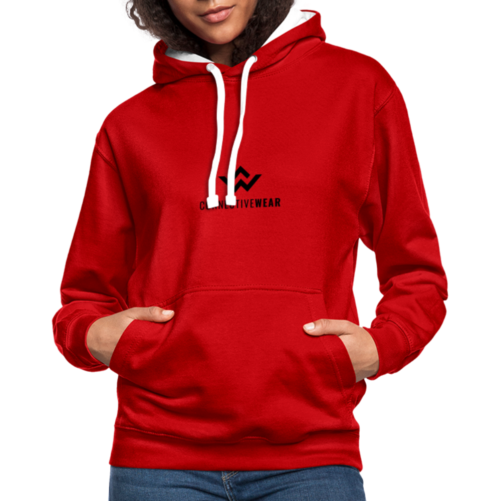 ConnectiveWear Contrast Colour Hoodie - red/white