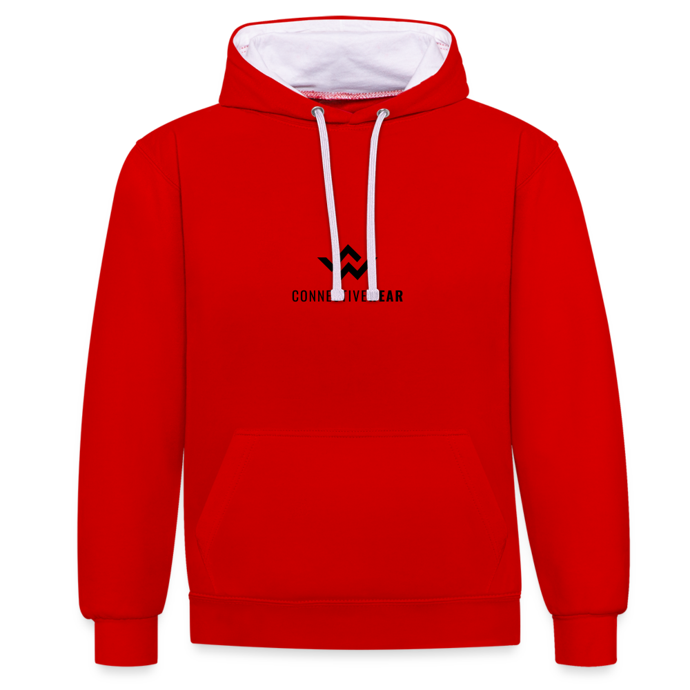 ConnectiveWear Contrast Colour Hoodie - red/white