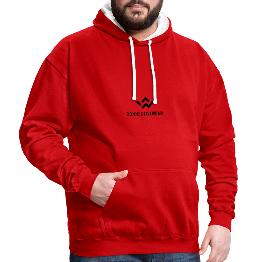 ConnectiveWear Contrast Colour Hoodie - red/white