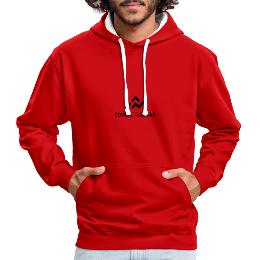 ConnectiveWear Contrast Colour Hoodie - red/white