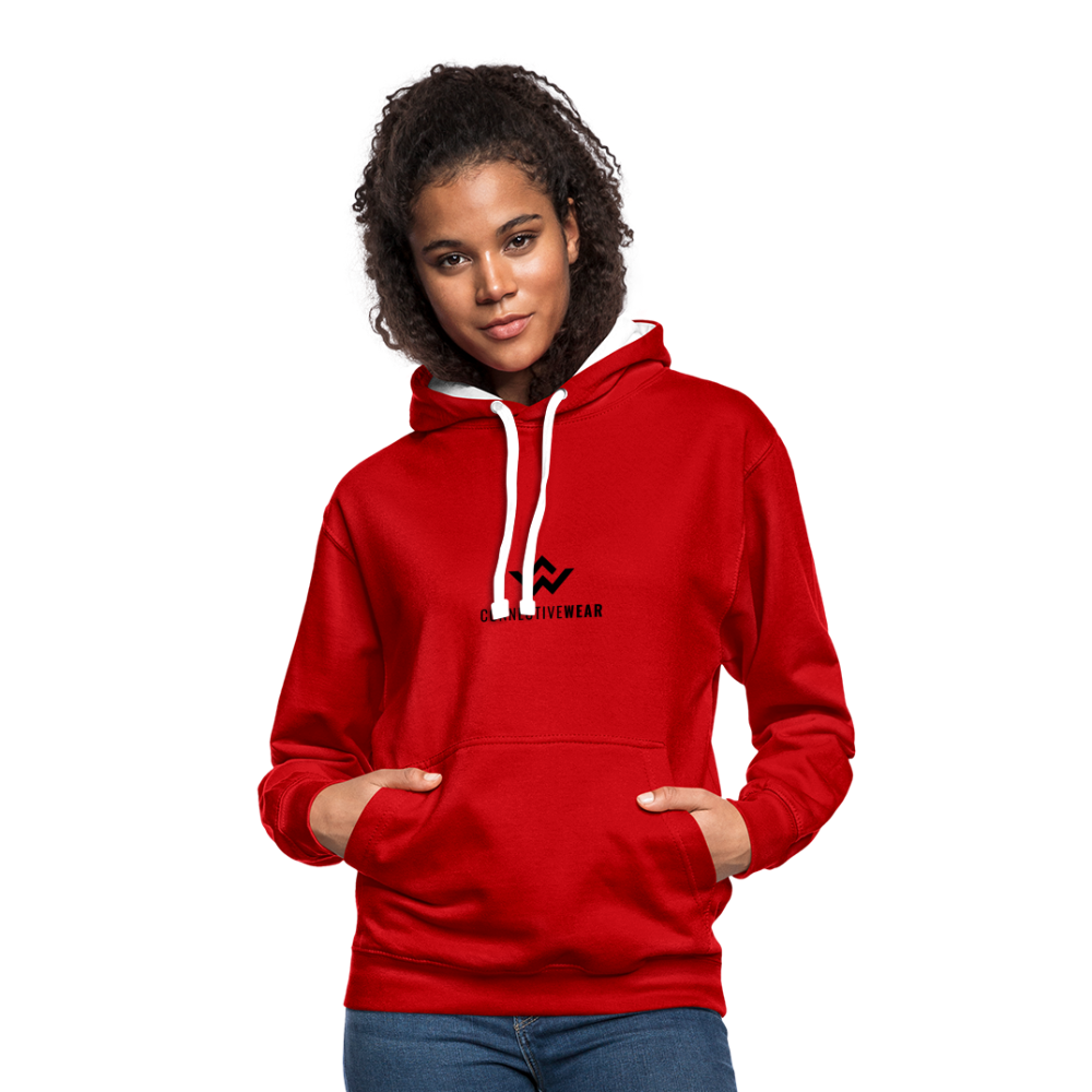 ConnectiveWear Contrast Colour Hoodie - red/white