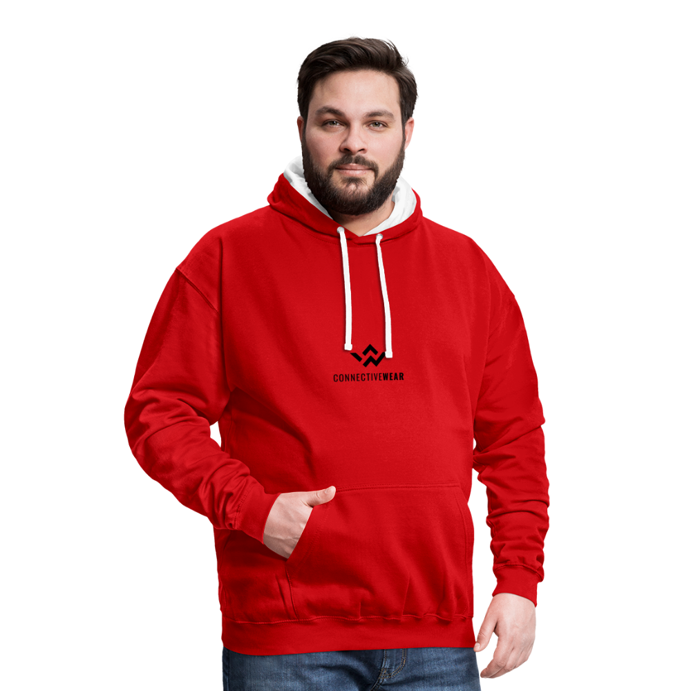 ConnectiveWear Contrast Colour Hoodie - red/white