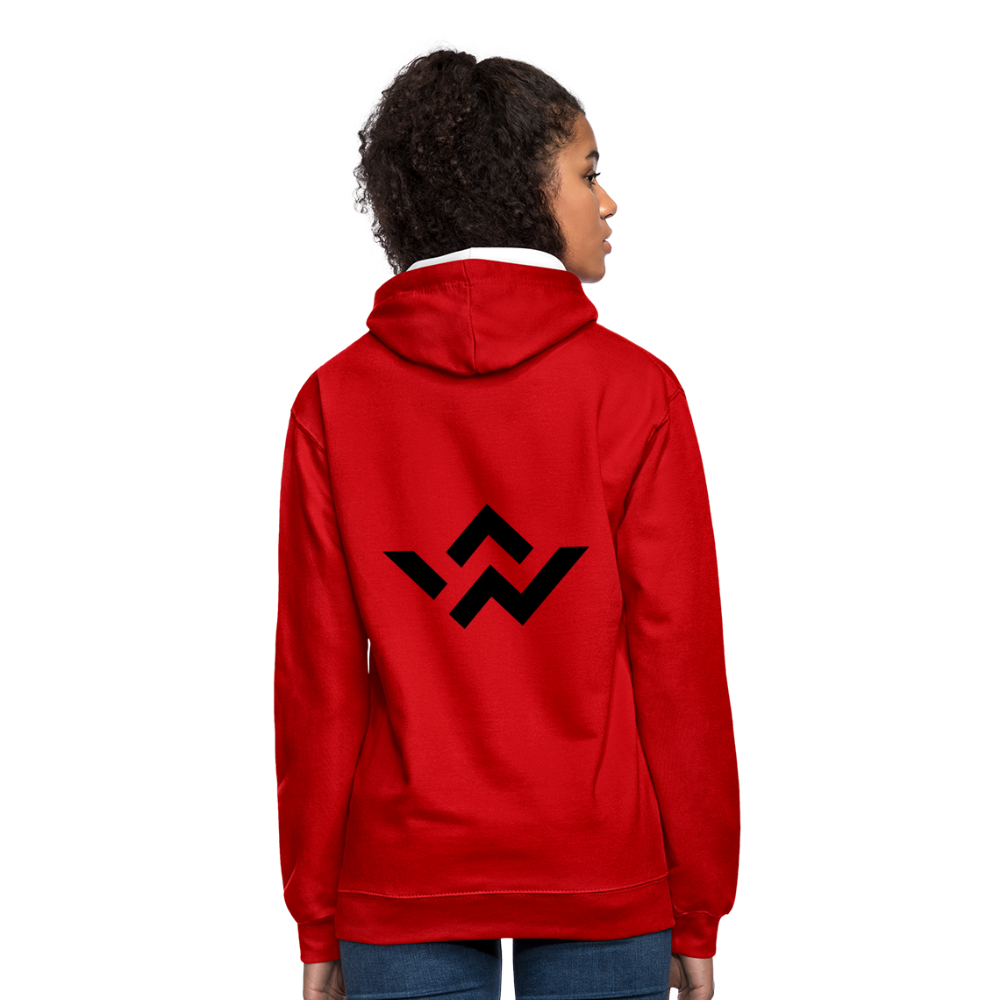 ConnectiveWear Contrast Colour Hoodie - red/white