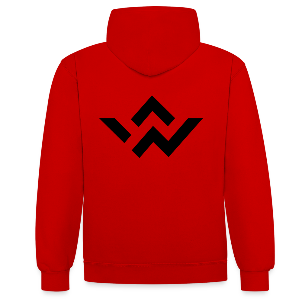 ConnectiveWear Contrast Colour Hoodie - red/white