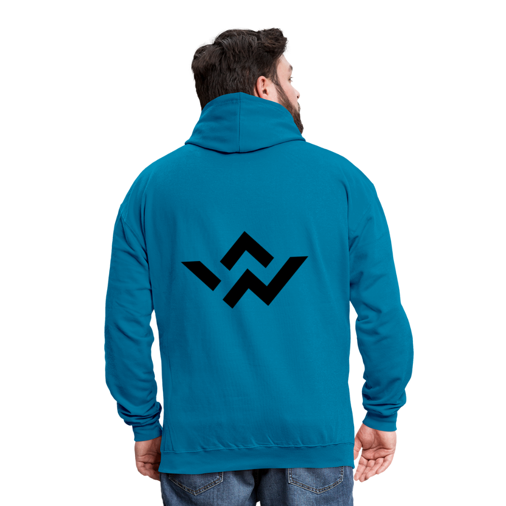 ConnectiveWear Contrast Colour Hoodie - peacock blue/heather grey