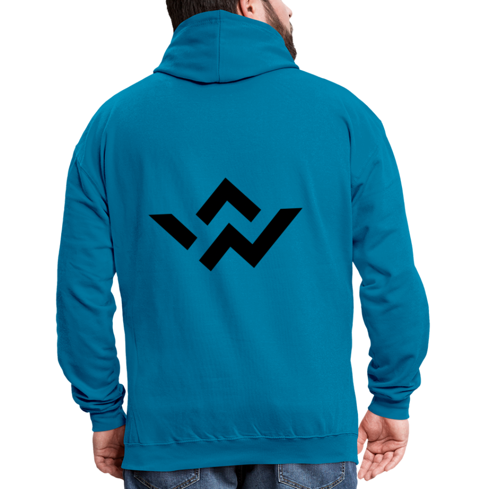 ConnectiveWear Contrast Colour Hoodie - peacock blue/heather grey